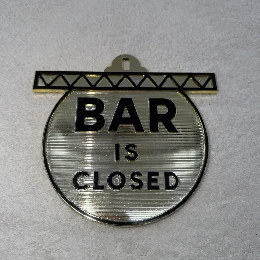 New Rare Vintage 1970's Bar Is Open/Closed Reversible Hanging Sign